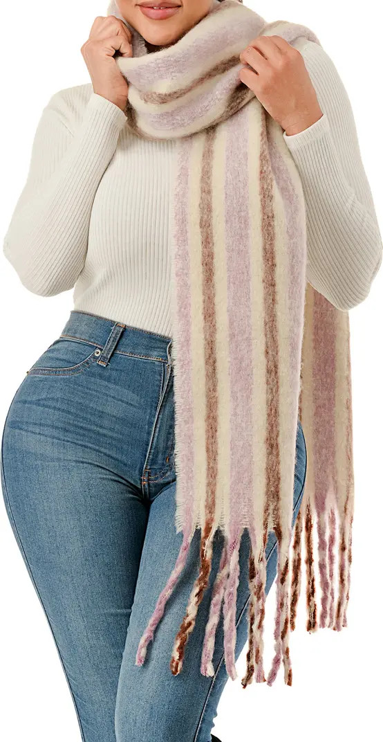 MARCUS ADLER Stripe Woven Fringe Scarf | Nordstromrack | Nordstrom Rack