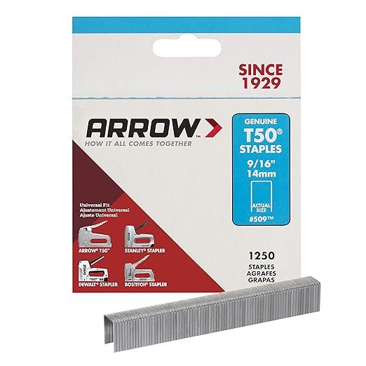 Arrow 509 Genuine T50 9/16-Inch Staples, 1,250-Pack | Amazon (US)