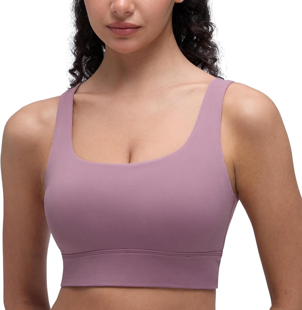 CRZ YOGA Butterluxe U Back Longline Sports Bras for Women - Scoop Neck Padded Yoga Workout Crop T... | Amazon (US)