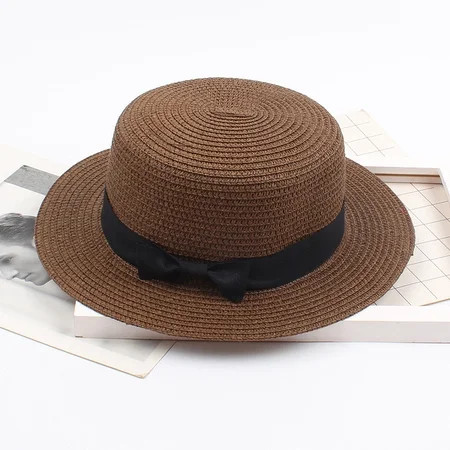FZM Ladies Women s Summer Solid Hat Top Sun Visor Sun Straw Beach Hat | Walmart (US)
