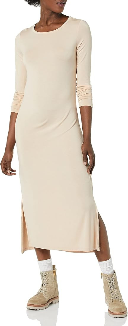 Amazon Brand - Daily Ritual Women's Jersey Crew Neck Long-Sleeve Maxi Dress | Amazon (CA)