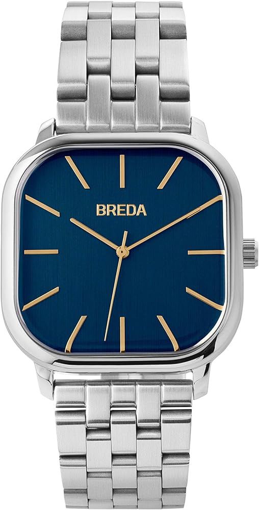 BREDA Visser 1737 Square Wrist Watch with Stainless Steel Bracelet, 35MM | Amazon (US)