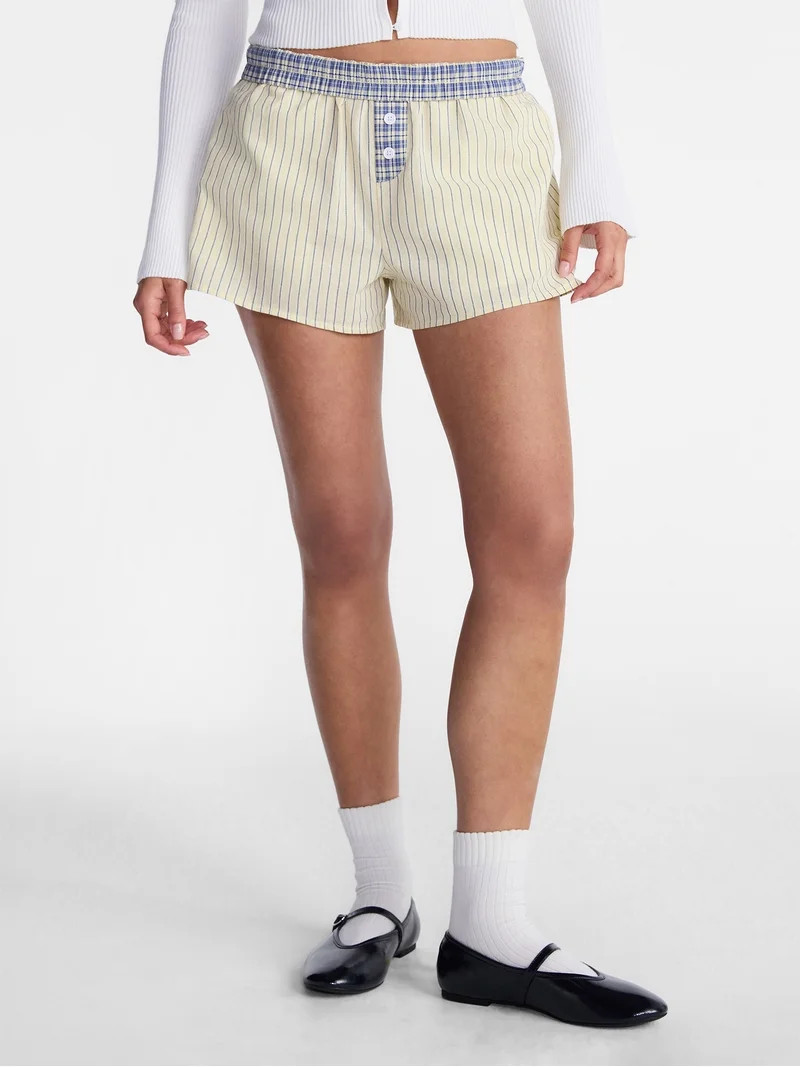 No Boundaries Cotton Boxer Shorts, 3" Inseam, Women's and Women's Plus XXS-4X | Walmart (US)