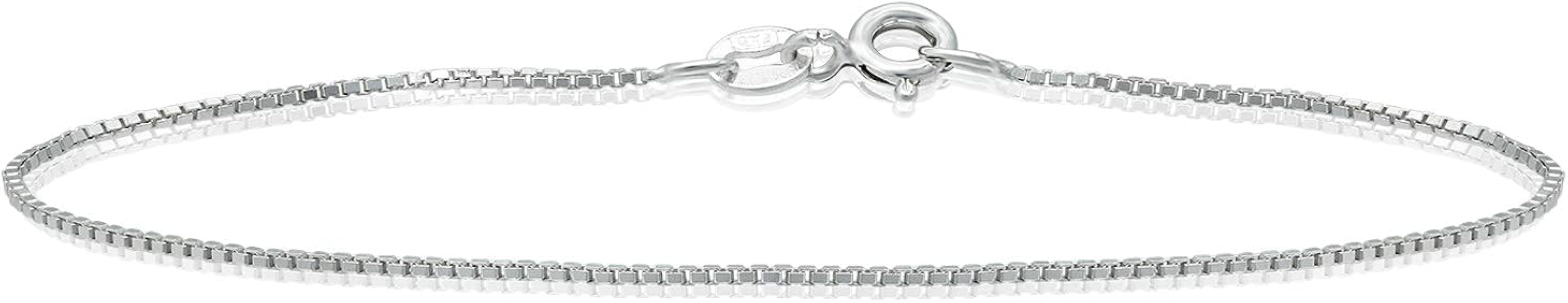 925 Sterling Silver Anklets For Women, Ankle Bracelets for Women, Basic Chain Link Anklets For Wo... | Amazon (US)