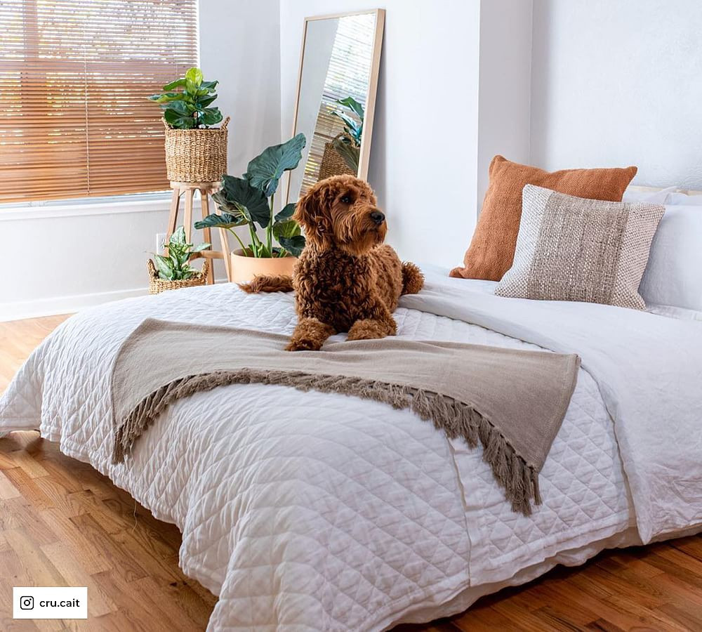 Belgian Flax Linen Diamond Quilt | Pottery Barn (US)