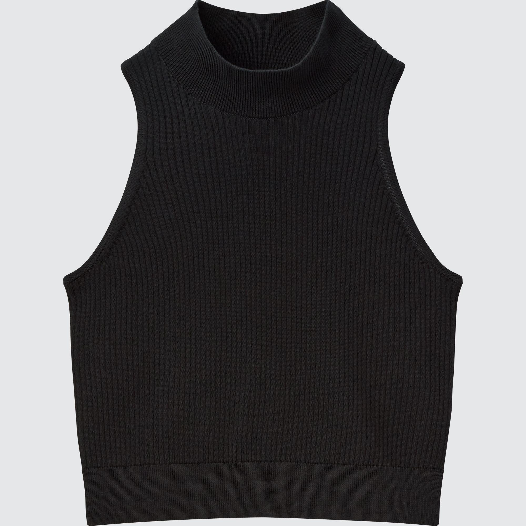 Ribbed Mock Neck Sleeveless Cropped Top (Women) | UNIQLO US | UNIQLO (US)