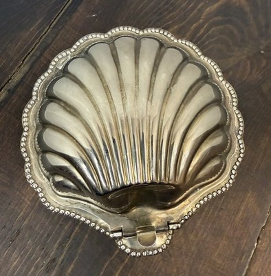 Leonard Silver Plate Clam Shell Butter Caviar Dish Butter Glass Insert | eBay UK