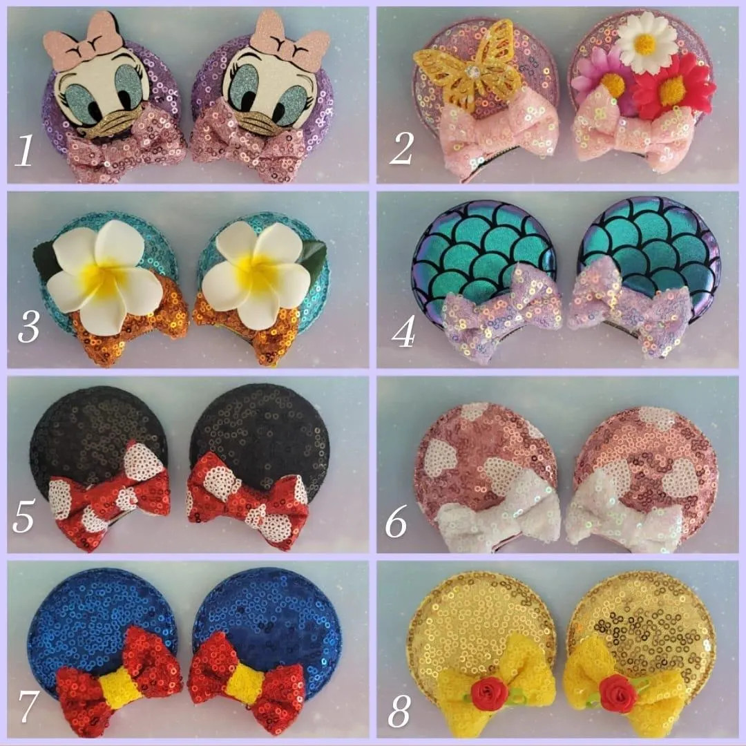 Mouse Ears Hair Clips | Minnie| Mermaid| Duck| Bows - Etsy | Etsy (US)
