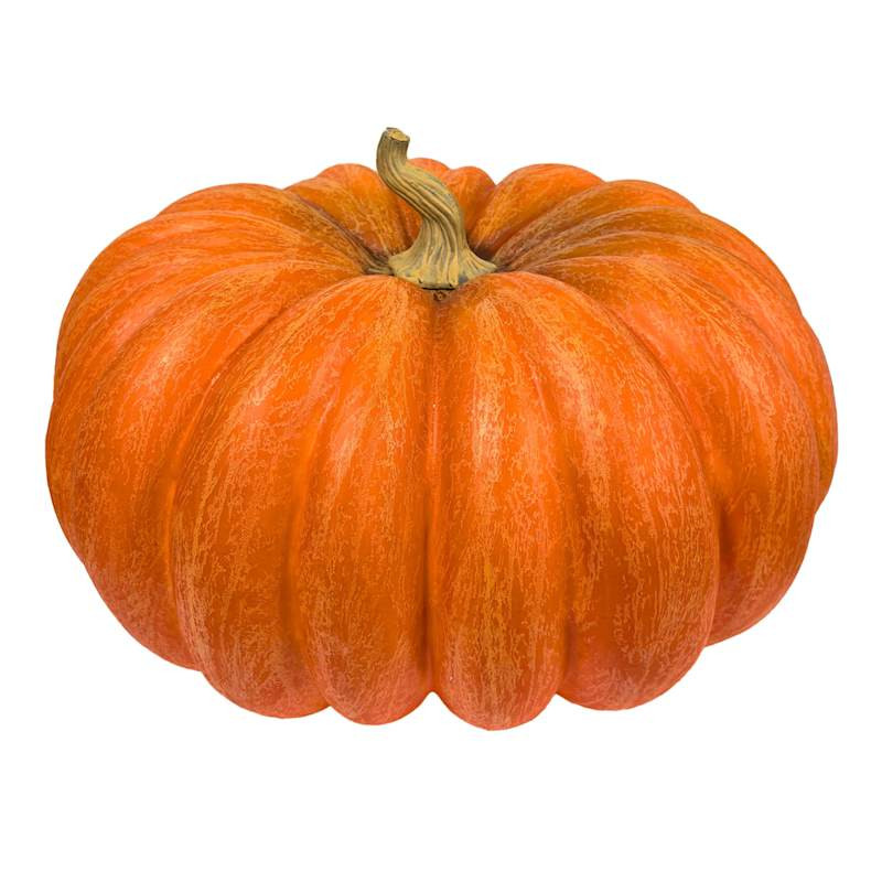 Orange Resin Pumpkin Decor, 18.9" | At Home