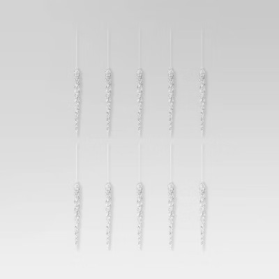 Christmas Ornament Set 10ct Acrylic Clear Icicles - Wondershop™ | Target