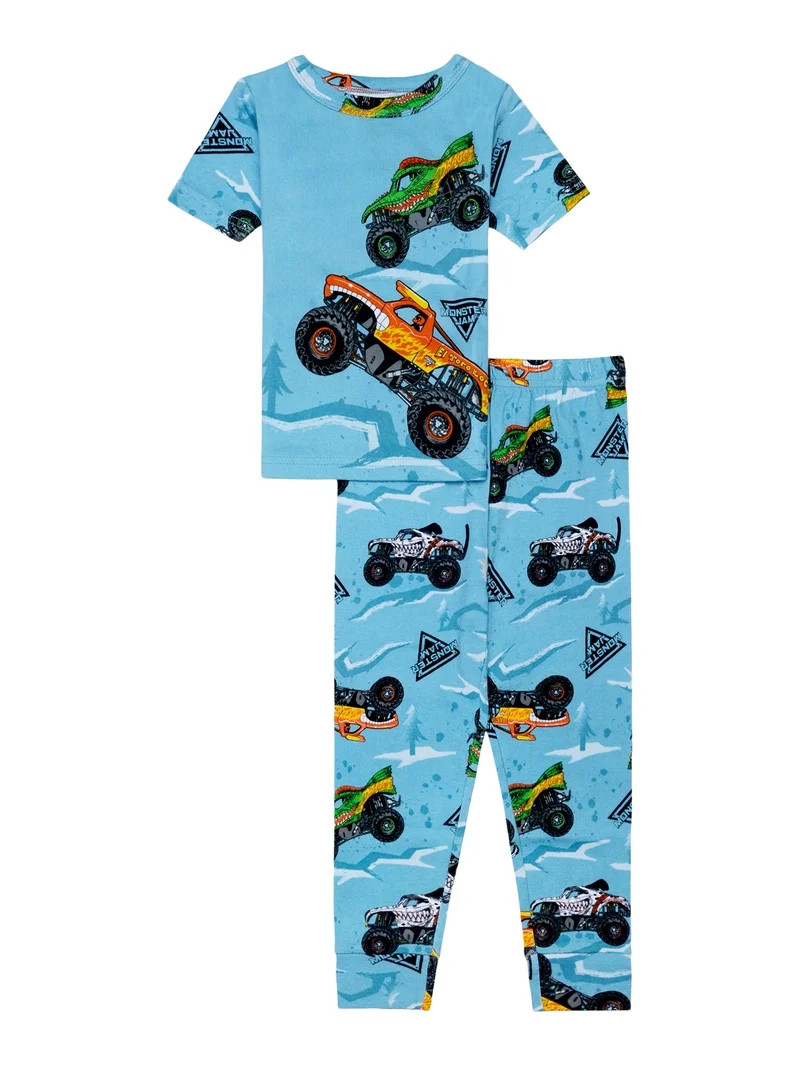 Character Toddler Short Sleeve Top and Pant Pajama Set, 2-Piece, Sizes 12M- 5T | Walmart (US)