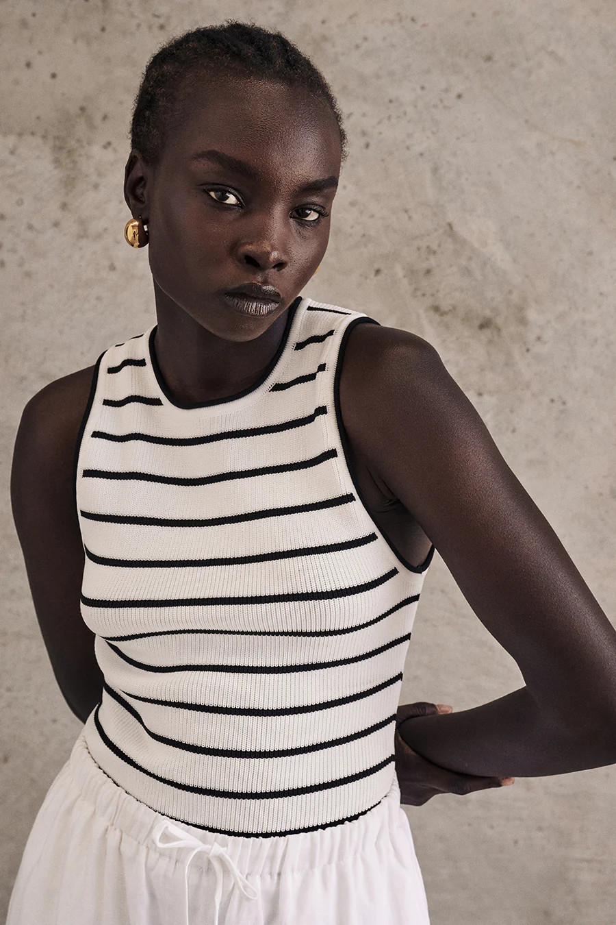 HENRY WHITE STRIPED KNIT TANK | DISSH