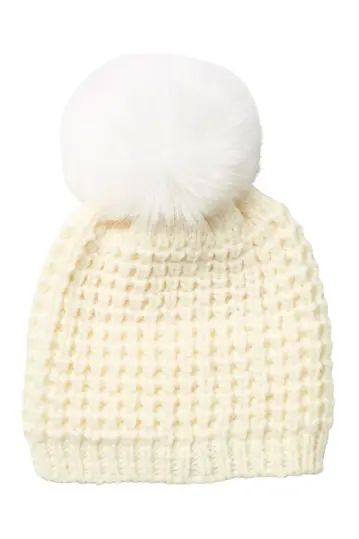 Kyi KyiFaux Fur Pompom Classic Beanie | Nordstrom Rack