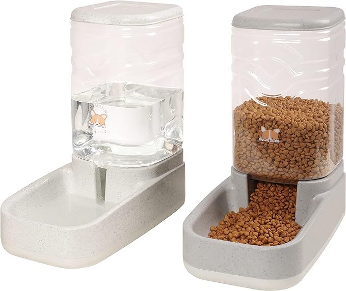 ELEVON Automatic Dog Cat Gravity Food and Water Dispenser Set with Pet Food Bowl for Small Large ... | Amazon (US)