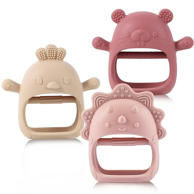 Baby Teethers 3-6 Months, BPA Free Baby Chewing Toys, Easy-to-Grasp Shapes with Soft Texture for ... | Amazon (US)