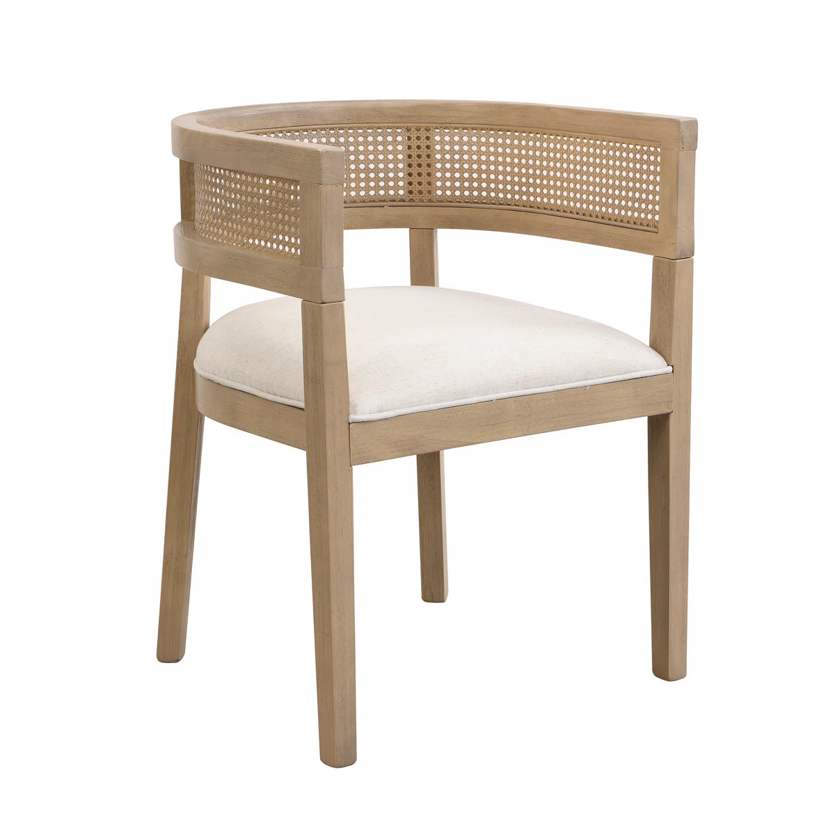 Chassidi Wood And Rattan Upholstered Arm Chairs (Set of 2) | Wayfair North America