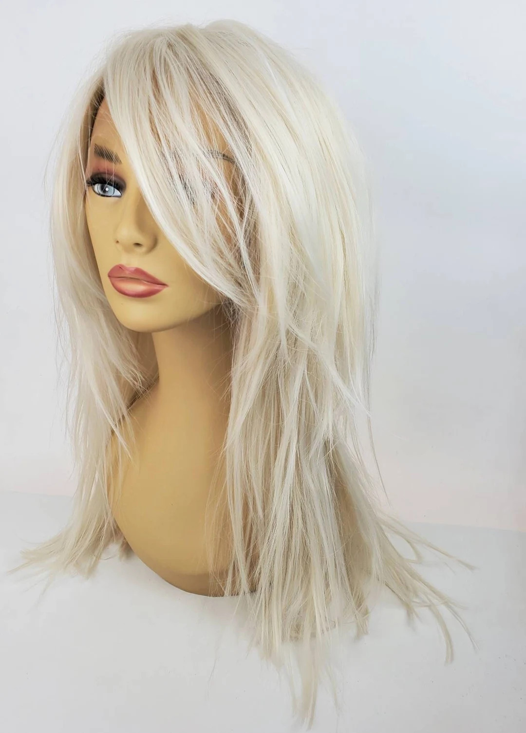 Pale Blonde Layered Lace Front Wig, 25 Inch - Etsy | Etsy (US)