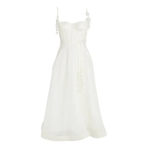 Zimmermann Wonderland Corset White Midi-Dress Size 2 (US 8) | Poshmark