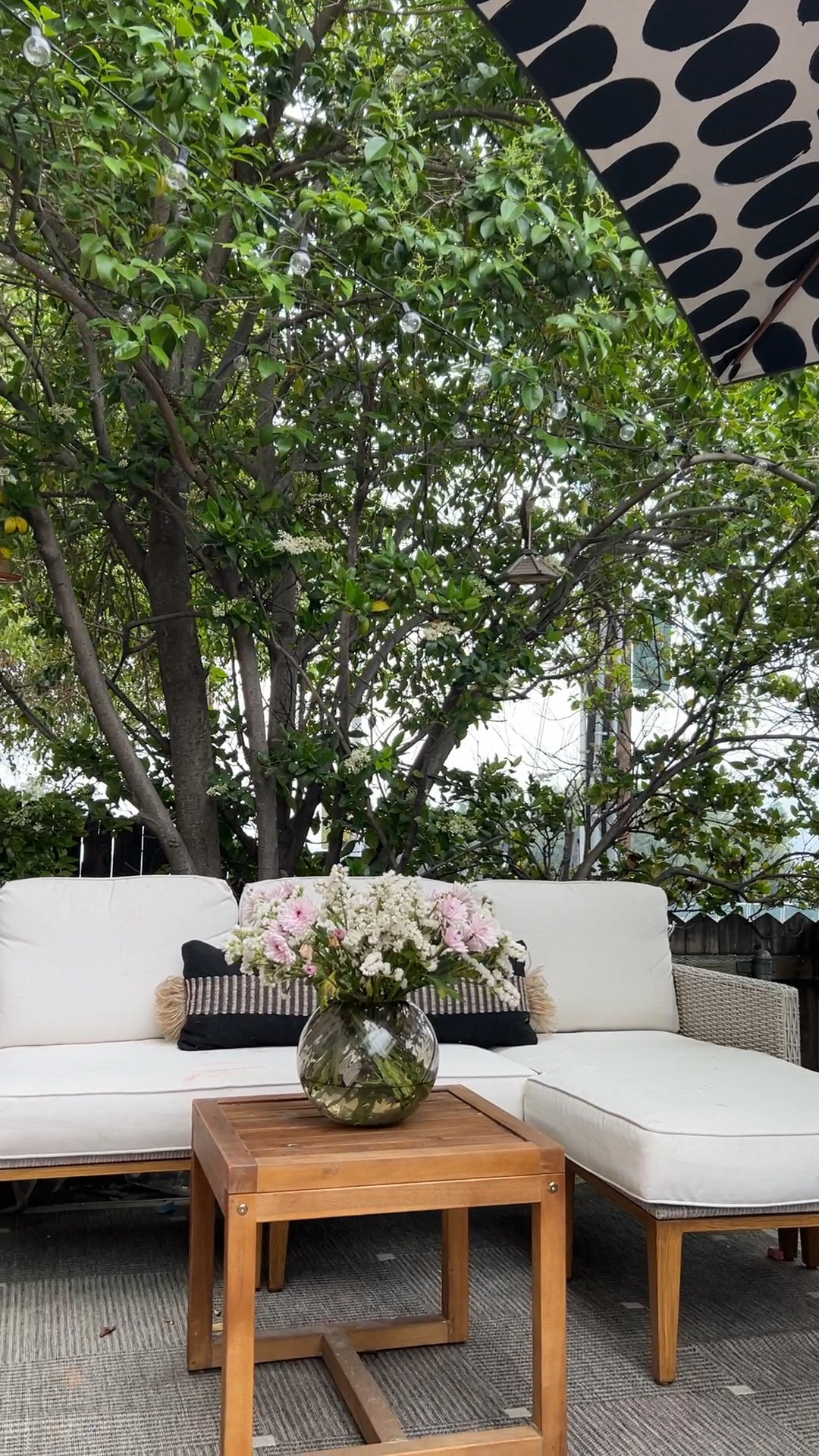 Our small and pretty outdoor patio! 
-
Walmart finds - small outdoor furniture - affordable patio furniture - outdoor sofa set - outdoor chaise sofa and coffee table set 

#LTKhome #LTKSeasonal