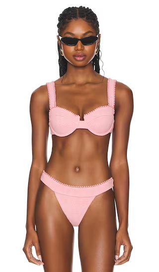 Palmer Bikini Top in Pink Tweed | Revolve Clothing (Global)
