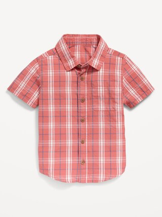 Short-Sleeve Printed Poplin Shirt for Toddler Boys | Old Navy (US)