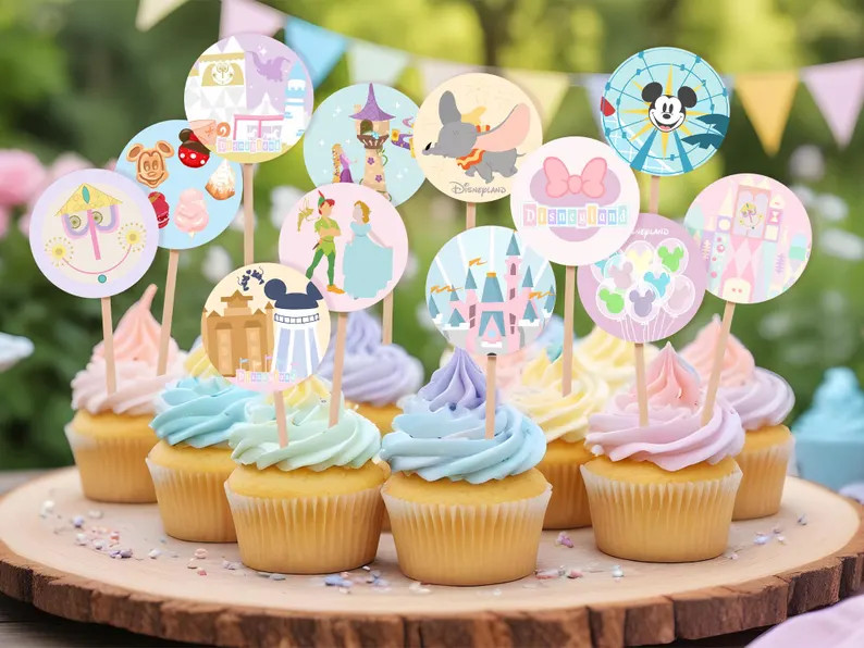 Happiest Birthday Cupcake Topper, Magical Party Cupcake Topper, Theme Park Cupcake Topper, Minnie... | Etsy (US)