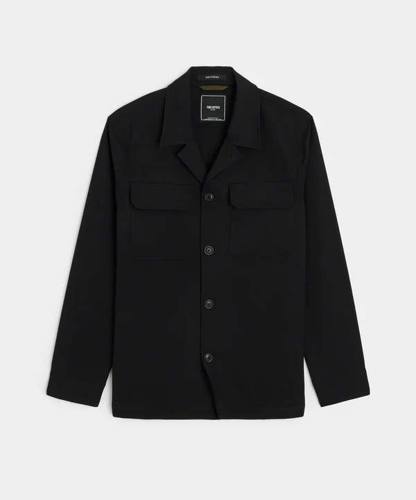 Gabardine Spread Collar Overshirt | Todd Snyder