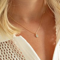 Gold Tiny Diamond Solitaire Necklace 14K Filled, Simple Delicate Chain | Etsy (US)