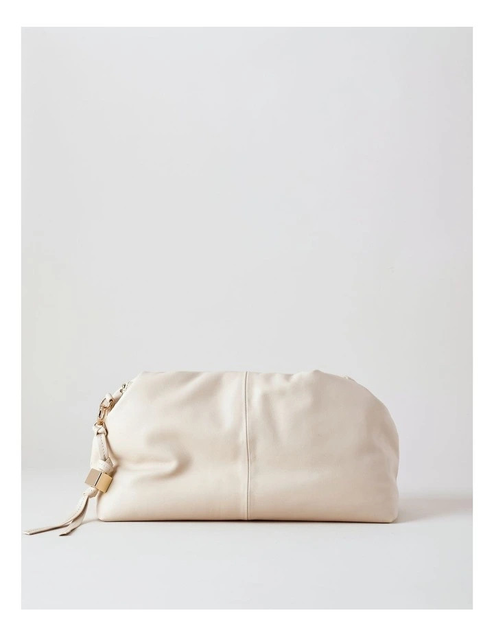 BasqueAndrea Leather Clutch Bag in Vanilla | Myer