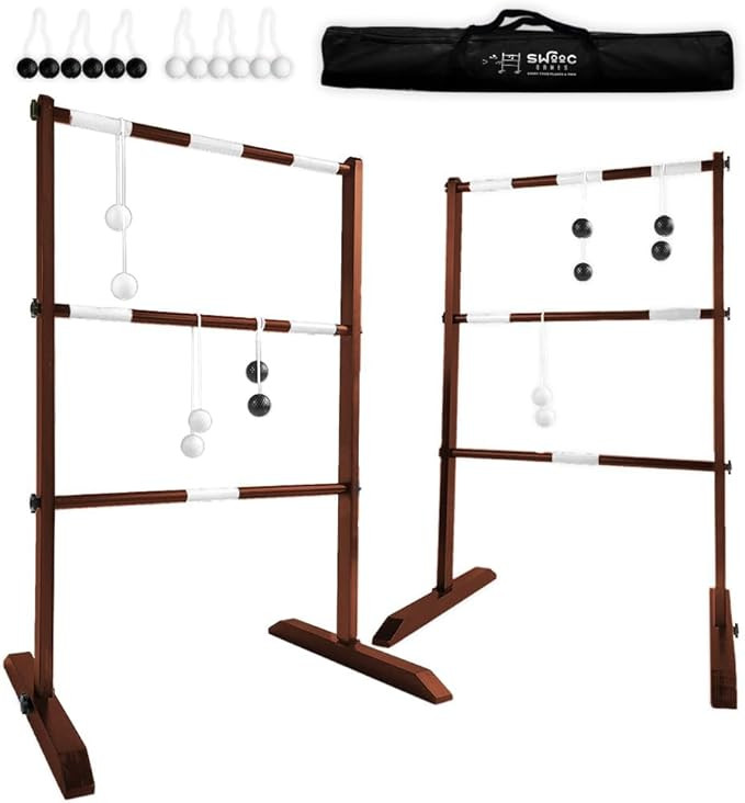 SWOOC Games - Premium Wooden Ladder Ball Game Set (Weather Resistant) - 10 Games Included & Carry... | Amazon (US)