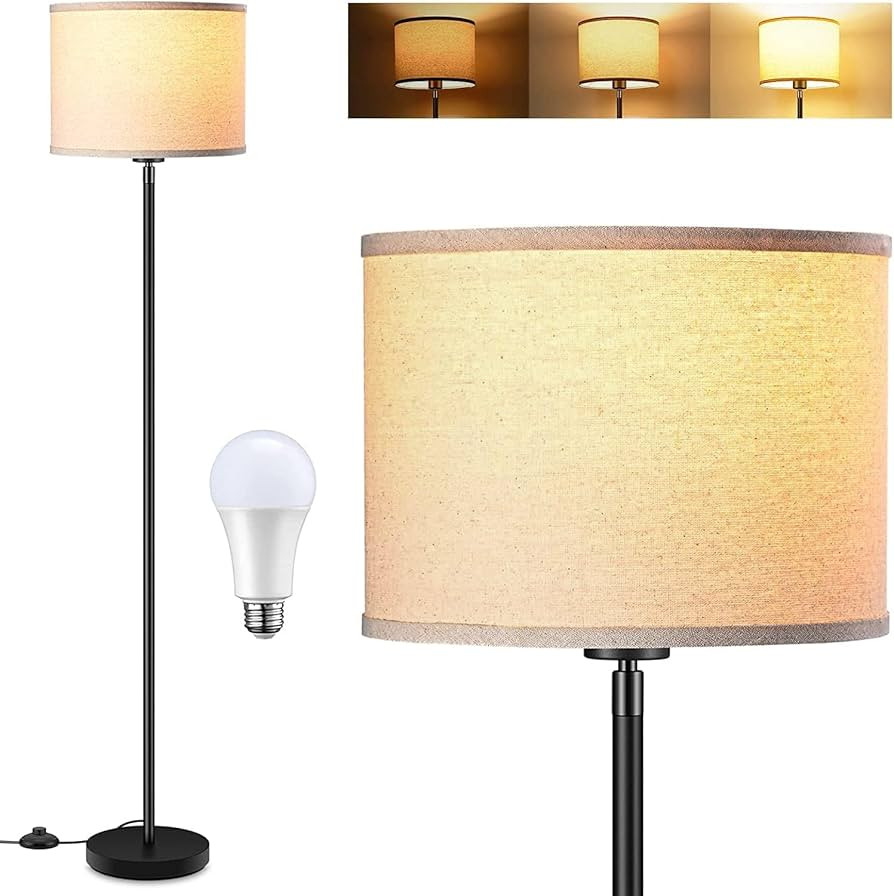 BoostArea Floor Lamp, 9W LED Floor Lamp with 3 Dimmable Levels, Simple Standing Lamp with Adjusta... | Amazon (US)