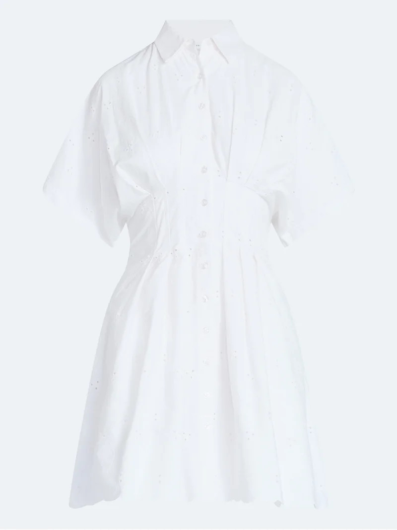 Free Assembly Women's and Women's Plus Cotton Eyelet Corset Mini Shirtdress, Sizes XS-4X | Walmart (US)