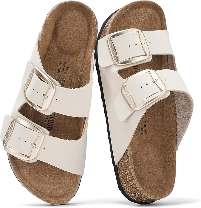 Project Cloud 100% Genuine Leather Flat Sandals for Women 2026 Comfortable Beach Essentials Women... | Amazon (US)