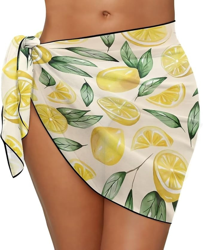Yuuxorilu Women's Sarong Coverups Beach Wrap Short Bathing Suit Cover Up Sarong Pareo Beach Skirt | Amazon (US)