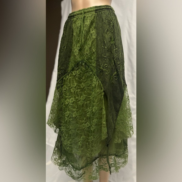 Elegant Green Lace Skirt | Poshmark