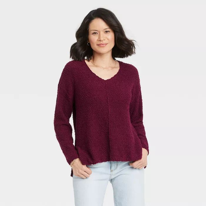 Women's Long Sleeve V-Neck Pullover Sweater - Knox Rose™ | Target