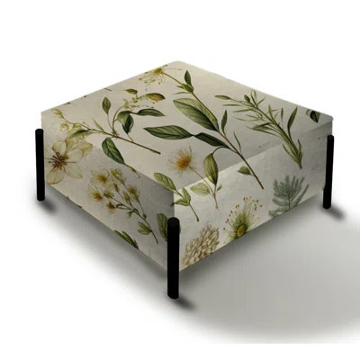 Vintage Greens - Plants Large Square Ottoman | Wayfair North America