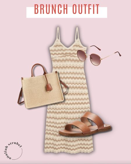 Obsessing over this crochet-style midi dress from Hollister 🤩 Pairing it with the straw bag gives this look major boho vibes. I love the way the faux leather is sprinkled into the outfit with the sunglasses and sandals! 

#LTKeurope #LTKstyletip #LTKfindsunder50