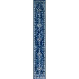Bromley Midnight Dark Blue 2 ft. x 13 ft. Runner Rug | The Home Depot