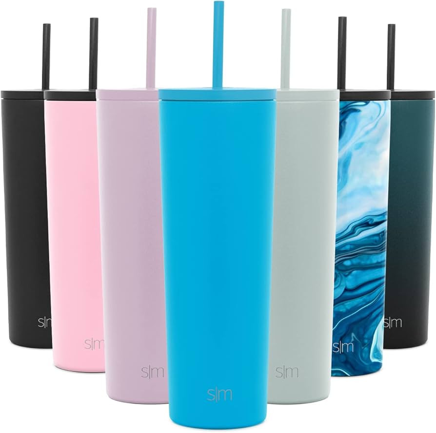 Simple Modern Insulated Tumbler with Lid and Straw | Iced Coffee Cup Reusable Stainless Steel Wat... | Amazon (US)