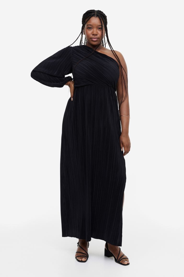 H&M+ Pleated one-shoulder dress | H&M (UK, MY, IN, SG, PH, TW, HK)