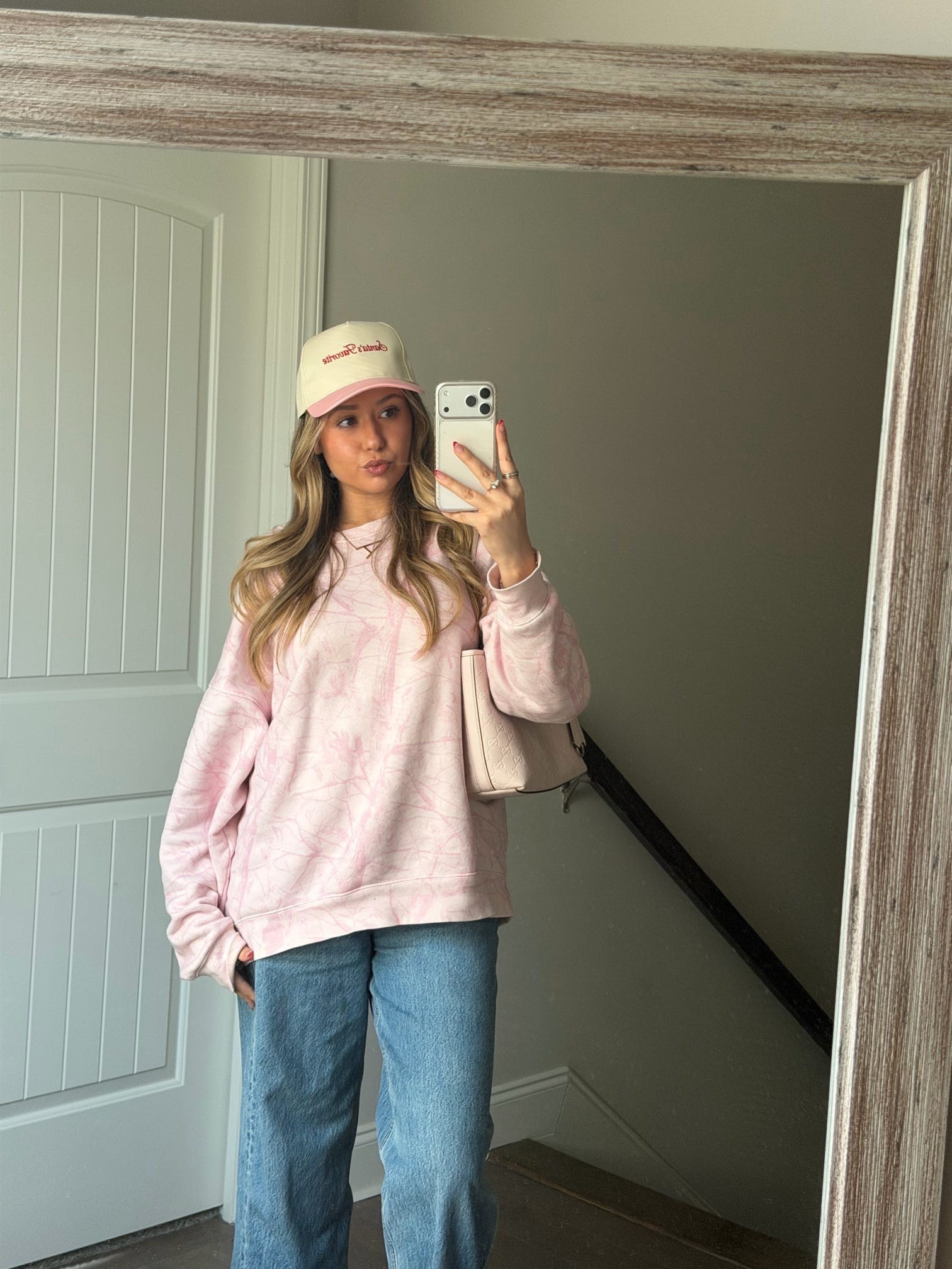 Wearing Dairy Boy Bubblegum Camo Crewneck. Low rise baggy jeans from Abercrombie. And Santa’s Favorite trucker hat from AS Revival! Linking similar products so you can copy my look 🔗🎀🎄

#LTKootd #LTKdayinmylife #LTKHoliday