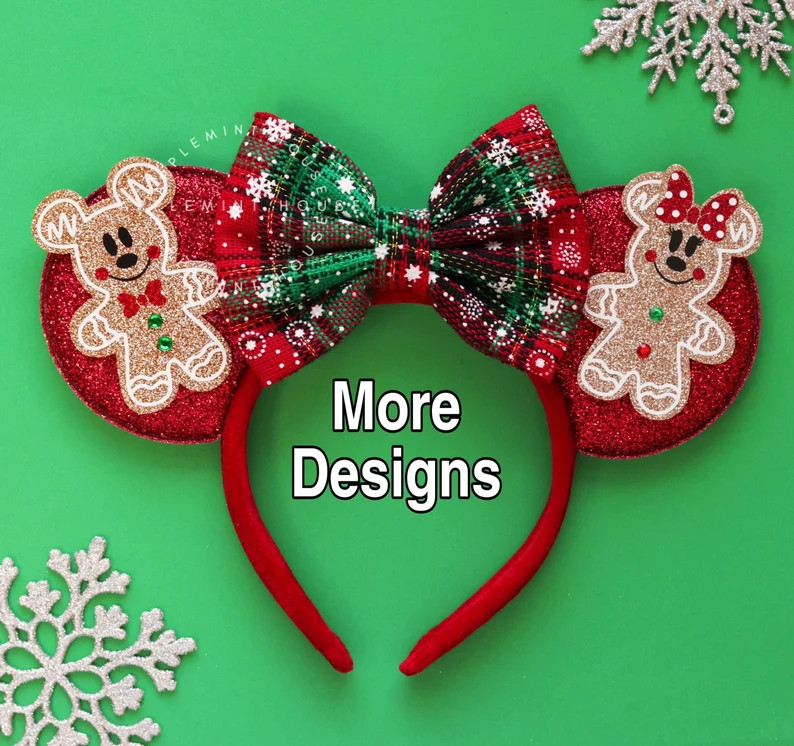 Christmas Gingerbread Mickey Ears Christmas Minnie Ears - Etsy | Etsy (US)