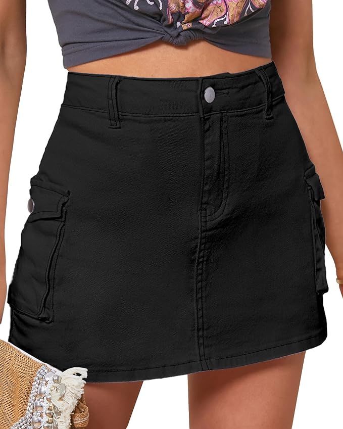 luvamia 2024 Cargo Shorts for Women Casual Summer Skorts Skirts High Waisted Mini Short Skort wit... | Amazon (US)