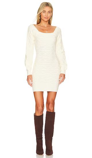 Simone Cable Knit Dress in Cream | Revolve Clothing (Global)
