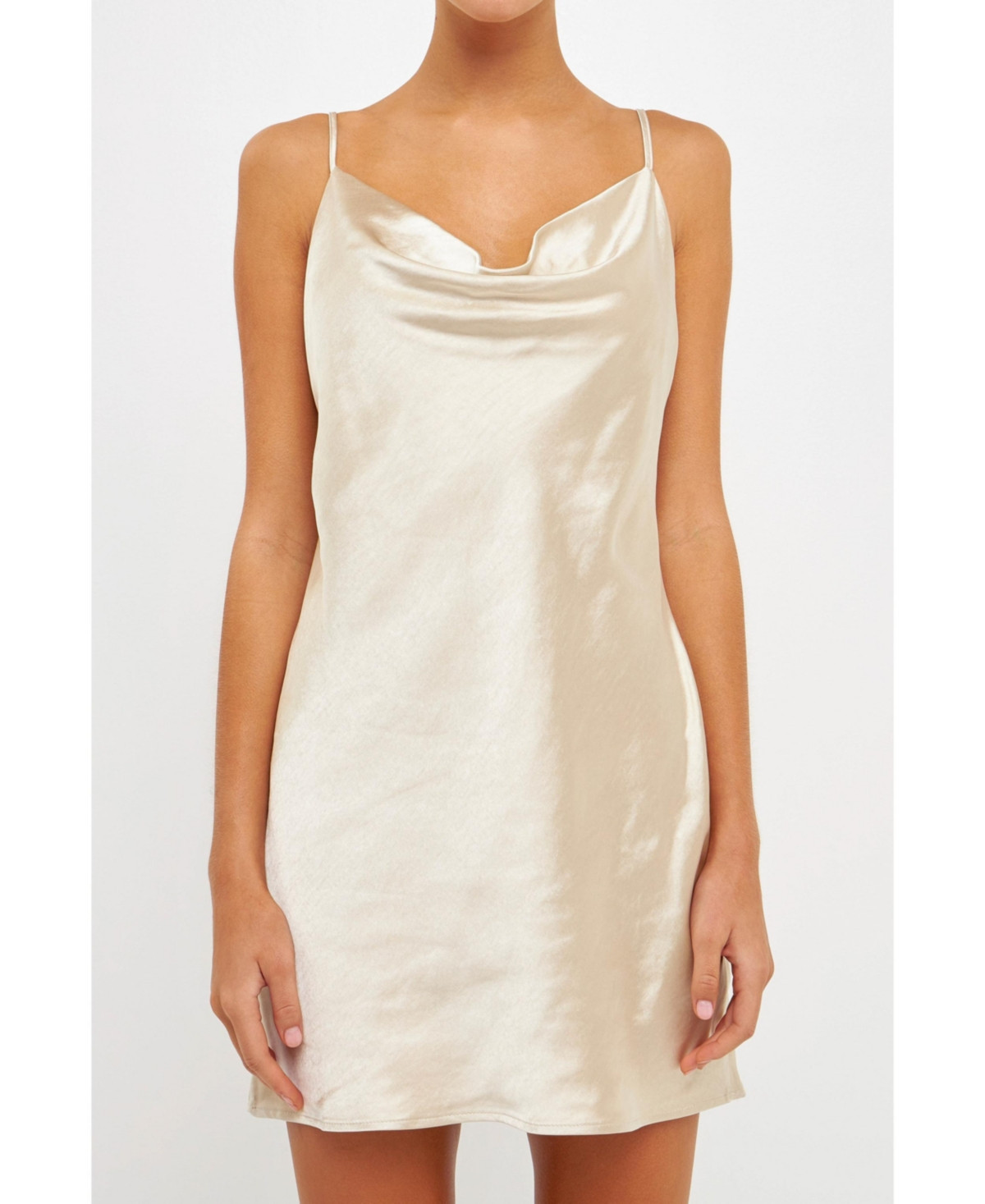 endless rose Women's Satin Slip Mini Dress - Ivory | Macy's