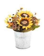 7in Sunflowers Mix In Tin Pot | Marshalls