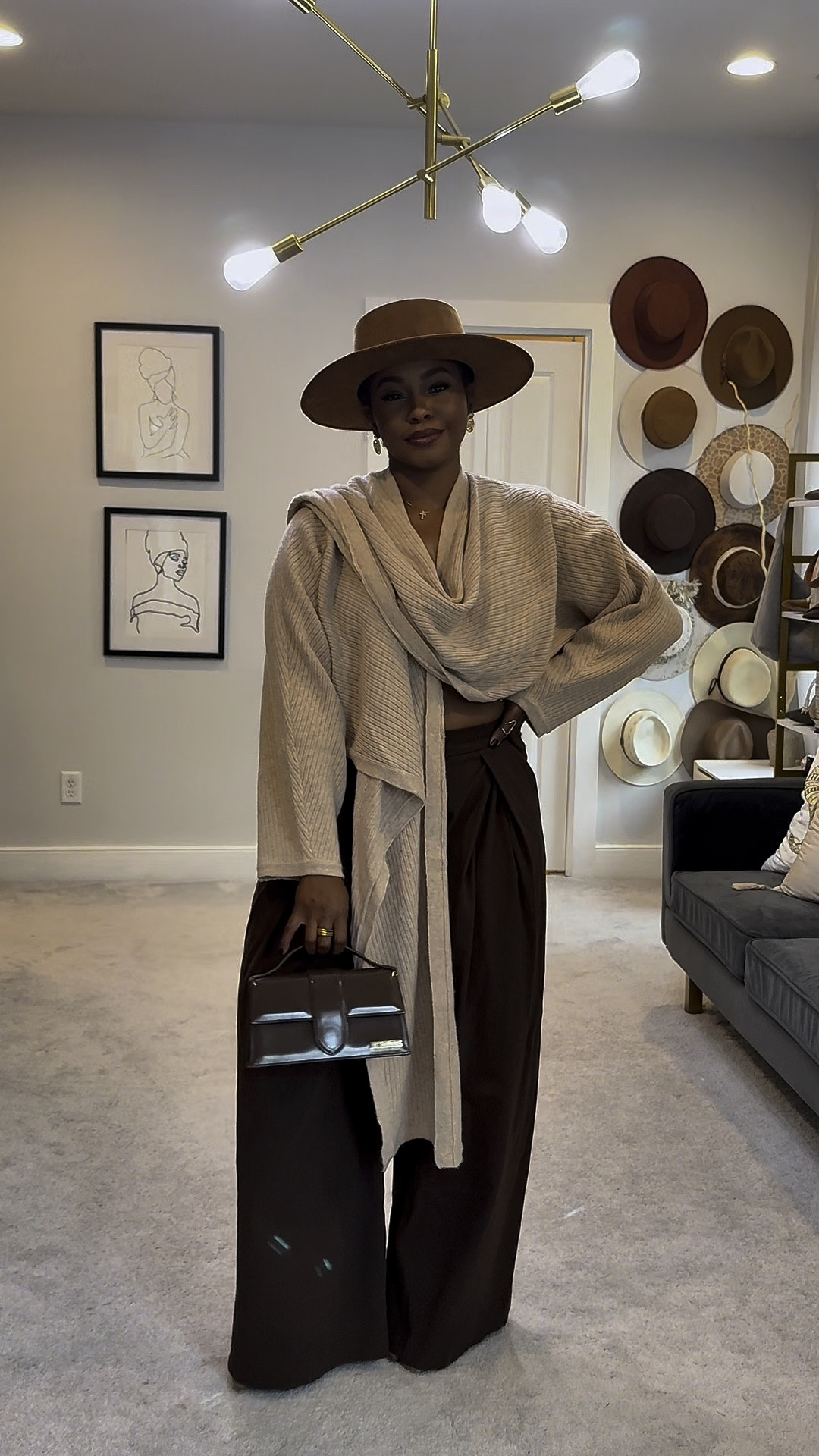 Wearing vs Styling. Fedora from shoplivinfearless.com 
Sweater: M
Pants: L


#LTKStyleTip #LTKFindsUnder100 #LTKMidsize