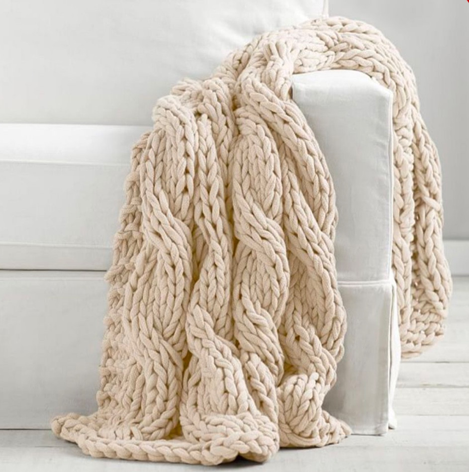 Colossal Handknit Throw 
Like wrapping up in your favorite sweater, our extra-large throw has a classic cable knit that feels cozy and familiar. Handknit in chunky yarns for just the right amount of weight and softness, it’s the throw you’ll want to keep close for movie nights and afternoon naps

#LTKGiftGuide #LTKHoliday #LTKHome