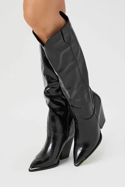 Faux Leather Cowboy Boots | Forever 21 (US)